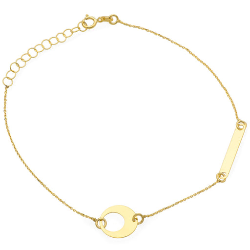 Bratara Lant cu Semiluna si Placuta- Aur 14k