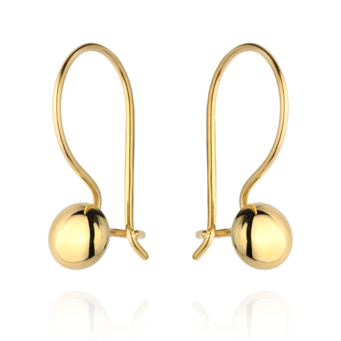 Cercei Delicați Cerculeț Plin din Aur 14K, cu Închidere Tip Cârlig