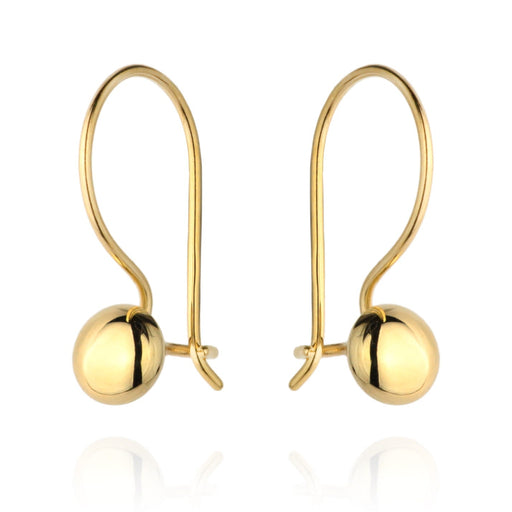 Cercei Delicați Cerculeț Plin din Aur 14K, cu Închidere Tip Cârlig