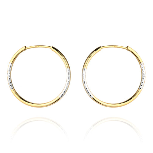 Cercei creole din Aur 14K în două culori