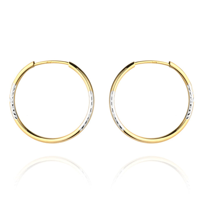 Cercei creole din Aur 14K în două culori