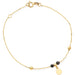 Bratara Lant cu Banut si Pietre Negre- Aur 14k