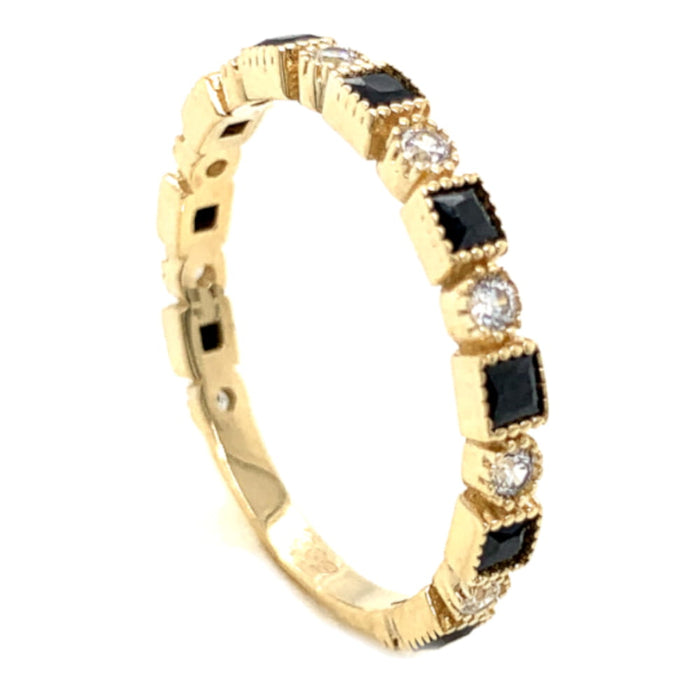 Inel Aur 14k cu Zirconii Albe si Negre