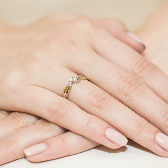 Inel Aur 14K cu Diamant Natural 0.08 ct