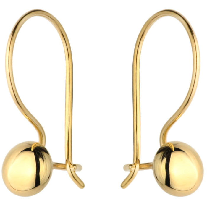 Cercei Delicați Cerculeț Plin din Aur 14K, cu Închidere Tip Cârlig