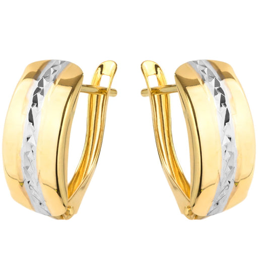 Cercei Din Aur Bicolor Texturați Rotunjiți