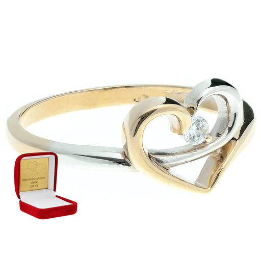 Inel Aur 8K Model Inimă cu Zirconiu