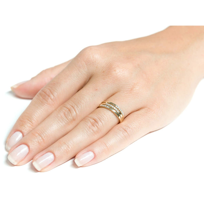 Inel Aur 8K Cu Zirconii: Eleganță Radianta