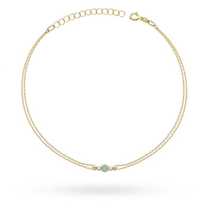 Brățară Aur 14K B0005 Smarald 0.15ct