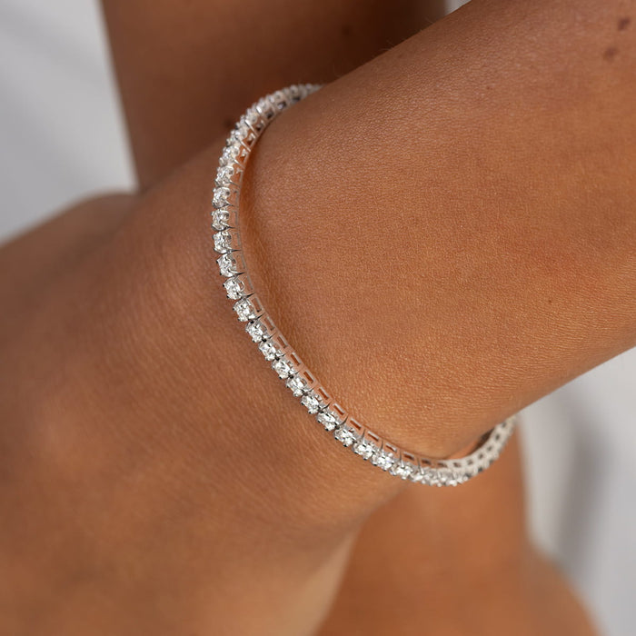 Bratara Aur 14K cu Diamante de Laborator 1.98 ct - Alb