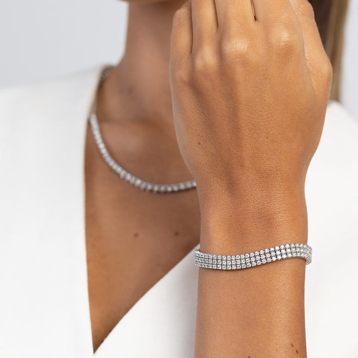 Bratara Aur 14K cu Diamante de Laborator 4.44 ct - Alb