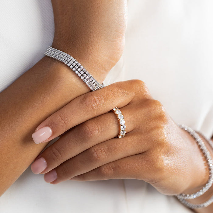 Bratara Aur 14K cu Diamante de Laborator 4.44 ct - Alb