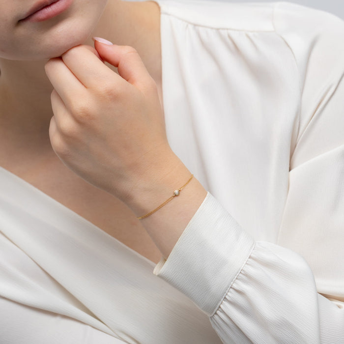 Bratara Aur 14K cu Diamante Naturale 0.02 ct