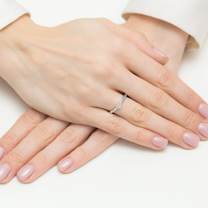 Inel Aur 14K cu Diamant Natural 0.08 ct