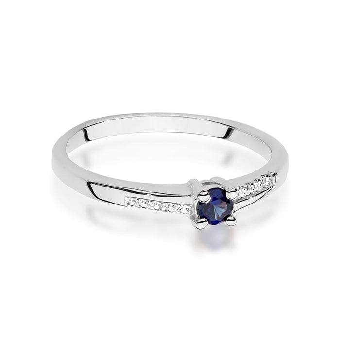Inel Aur 14K cu Safir 0.15 ct si Diamante Naturale 0.04 ct