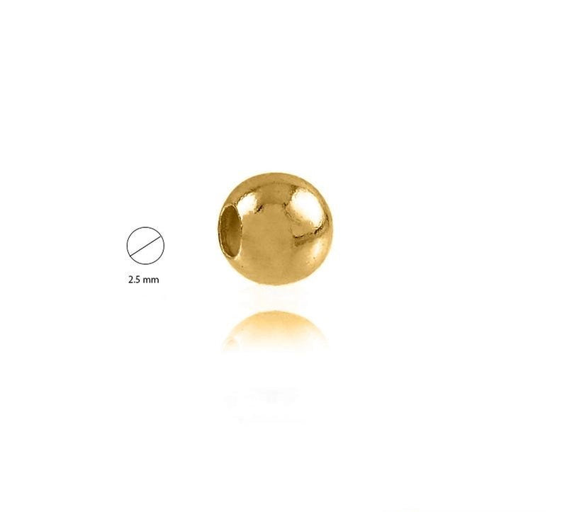 9k gold ball - 2.5 mm Polished