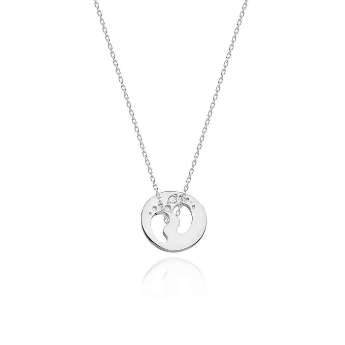 Colier Picioruse Aur 14k cu Diamante 0.005 ct - Alb