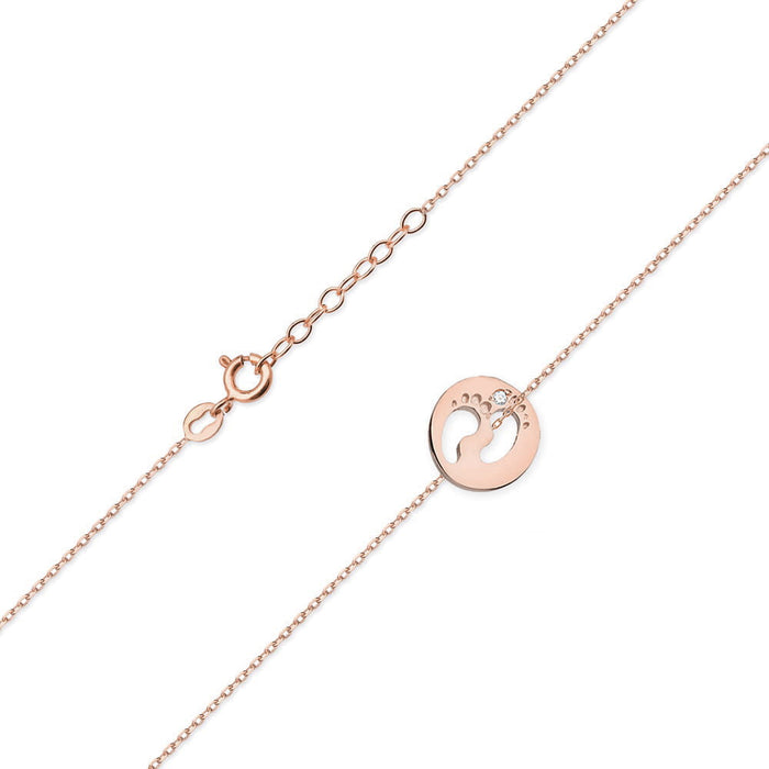 Colier Picioruse Aur 14k cu Diamante 0.005 ct - Roz