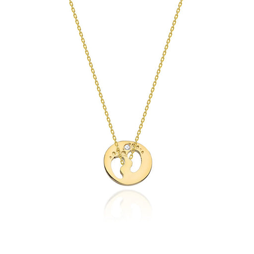 Colier Picioruse Aur 14k cu Diamante 0.005 ct - Galben