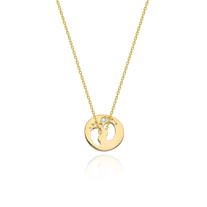 Colier Picioruse Aur 14k cu Diamante 0.005 ct - Galben