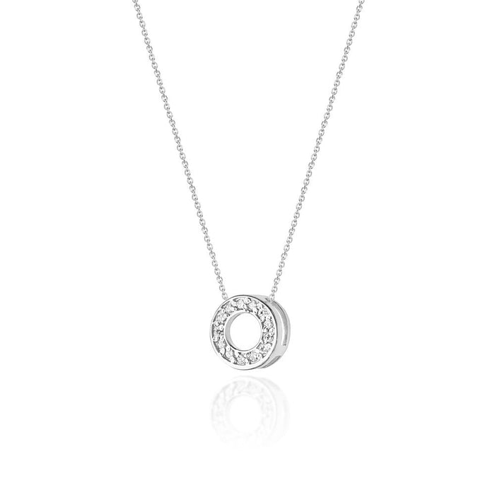 Colier Aur 14k cu Diamante 0.06 ct - Alb
