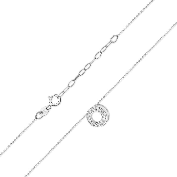 Colier Aur 14k cu Diamante 0.06 ct - Alb