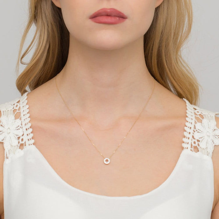 Colier Aur 14k cu Diamante 0.06 ct - Galben