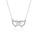 Colier Inimi Aur 14k cu Diamante 0.015 ct - Alb
