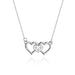 Colier Inimi Aur 14k cu Diamante 0.015 ct - Alb