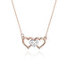 Colier Inimi Aur 14k cu Diamante 0.015 ct - Roz