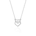 Colier Inimioare Aur 14k cu Diamante 0.05 ct - Alb