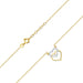 Colier Inimioare Aur 14k cu Diamante 0.05 ct - Galben