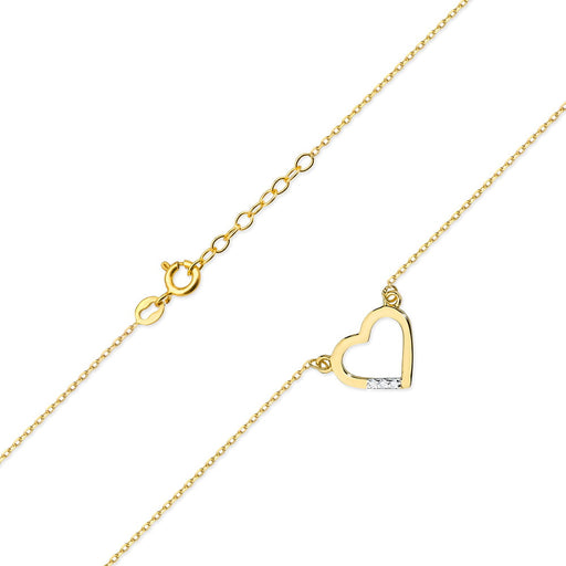Colier Inima Aur 14 K cu Diamante 0.015 ct - Galben