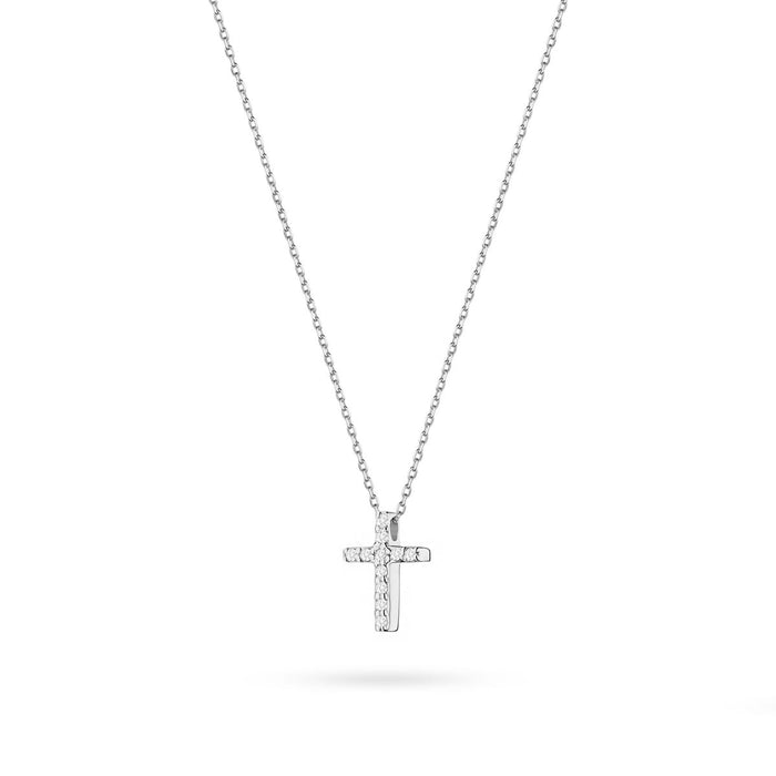 Colier Cruce Aur 14k cu Diamante Naturale 0.06 ct
