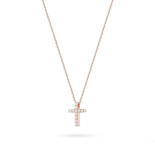 Colier Cruce Aur 14k cu Diamante Naturale 0.06 ct