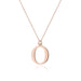 Colier cu pandantiv litera O din Aur 14K cu Diamant Natural Natural 0.005 ct