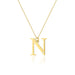 Colier cu pandantiv litera N din Aur 14K cu Diamant 0.005 ct - Galben