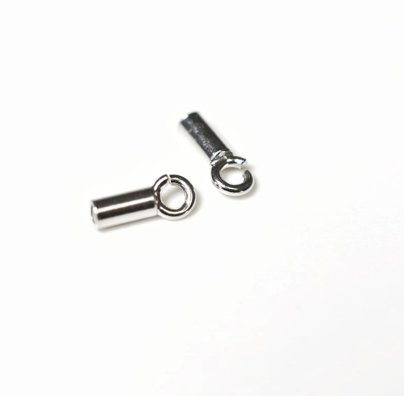 Capat de sir tubular argint 925 rodiat, 8.8 mm