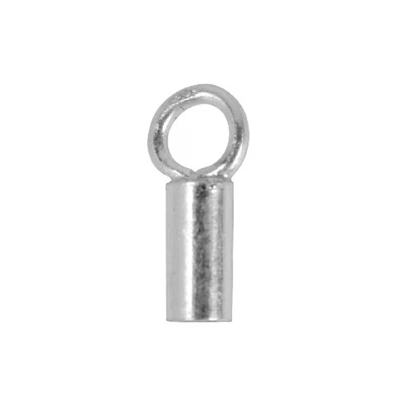Capat de sir tubular argint 925 rodiat, 8.8 mm