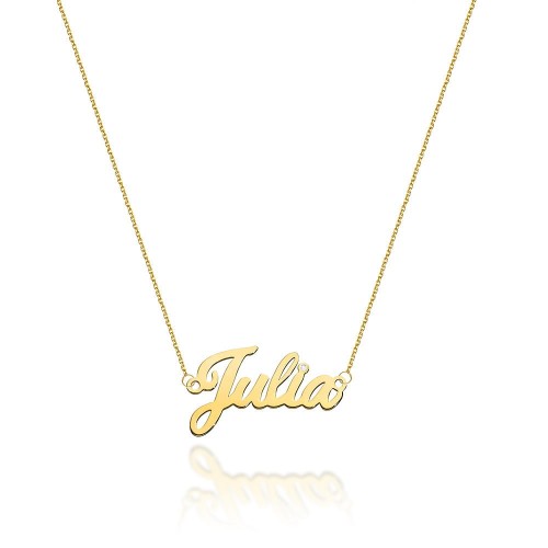 COLIER CU NUME JULIA  DIN AUR 14K CU Diamant Natural 0.005 CT