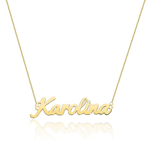 COLIER CU NUME KAROLINA DIN AUR 14K CU Diamant Natural 0.005 CT