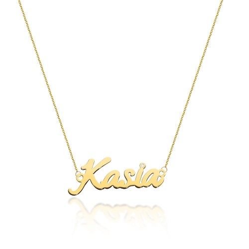 COLIER CU NUME KASIA DIN AUR 14K CU Diamant Natural 0.005 CT