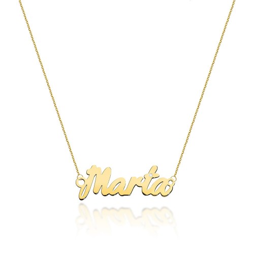 COLIER CU NUME MARTA DIN AUR 14K CU Diamant Natural 0.005 CT