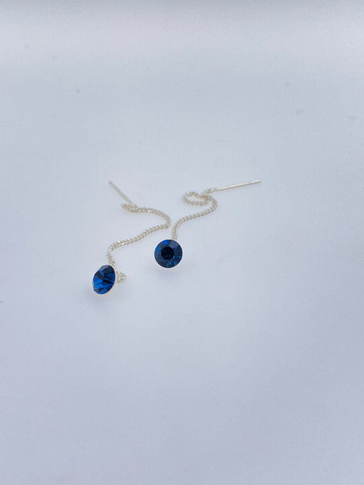 Cercei lant argint cu zirconii colorate, 7 mm