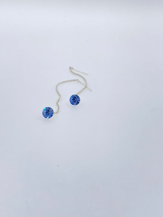 Cercei lant argint cu zirconii colorate, 7 mm