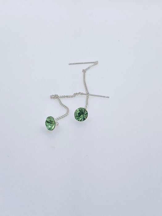 Cercei lant argint cu zirconii colorate, 7 mm