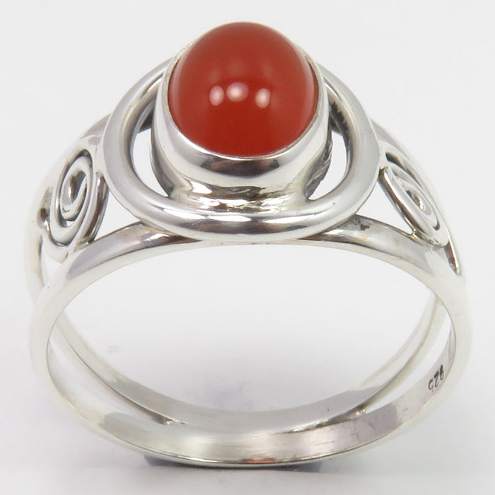 Inel Argint 925 cu Carnelian Cabochon