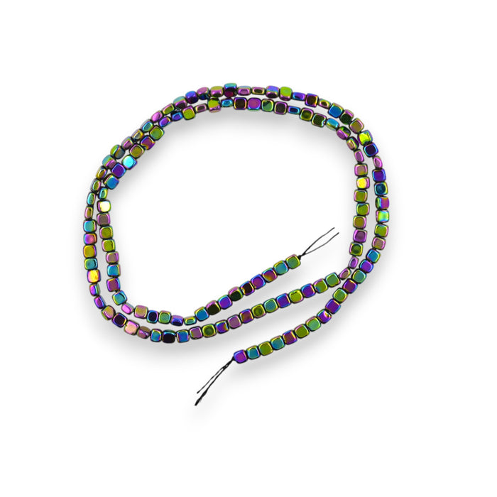 Sirag hematite multicolore cuburi rotunjite 3mm