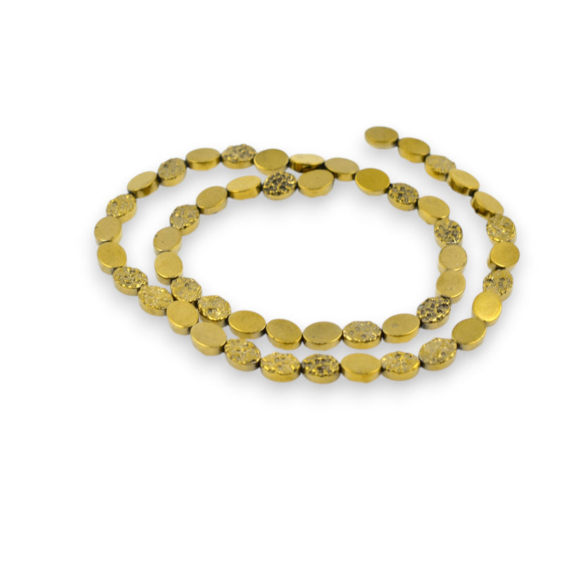 Sirag hematite ovale  8x6 mm auriu