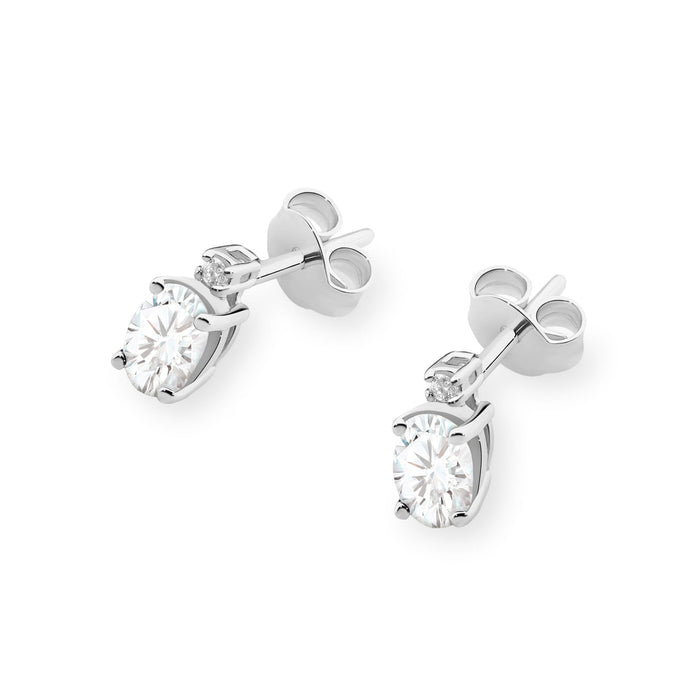 Cercei Aur 14K Cu Diamante Laborator K0001 Ovali